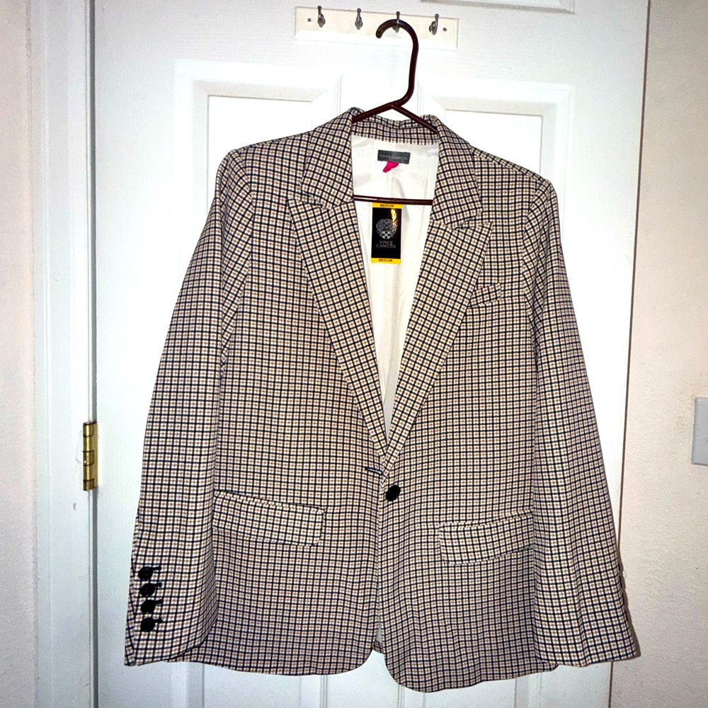 Brand New Vince Camuto Women’s Plaid Check Blazer Jacket – Size M